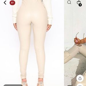 Backin' It Up Faux Leather Leggings - Ivory